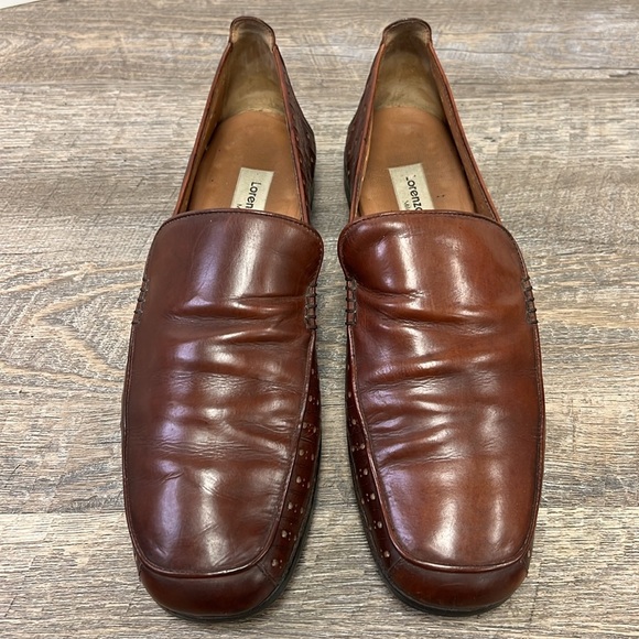 Lorenzo Banfi Milano Men’s Leather Loafers Size 10.5 Brown Classic Dress Shoes main image 9